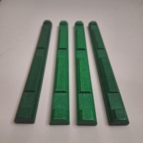 Lincoln Logs Wooden Flat Green‎ Replacement Pieces 3 Notch 8 Inch Long Half - Picture 8 of 8